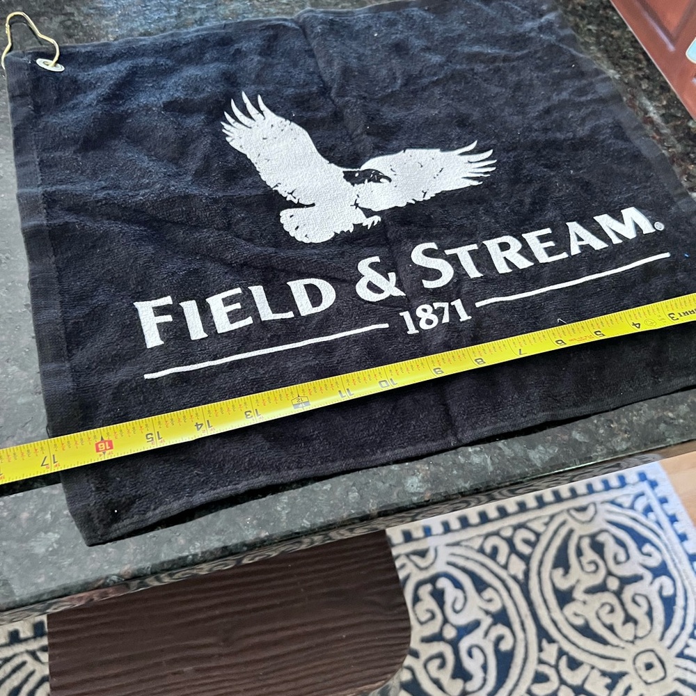 Rare NEW 14"x18" Field & Stream PRO-TOWELS ETC. Black Cotton GOLF Towel NEW ❤️